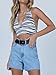 Cicy Bell Womens High Waisted Jean Shorts Summer Baggy Stretchy Straight Leg Raw Hem Mom Denim Shorts