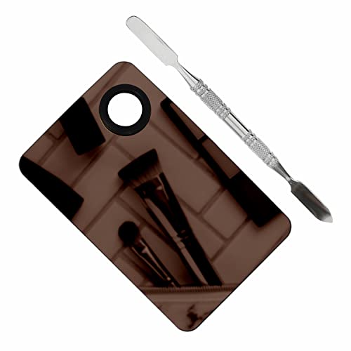 Image of Brain Freezer Shiny Makeup Palette with Stainless Steel Square Shape Spatula, Rose Golden 100 g