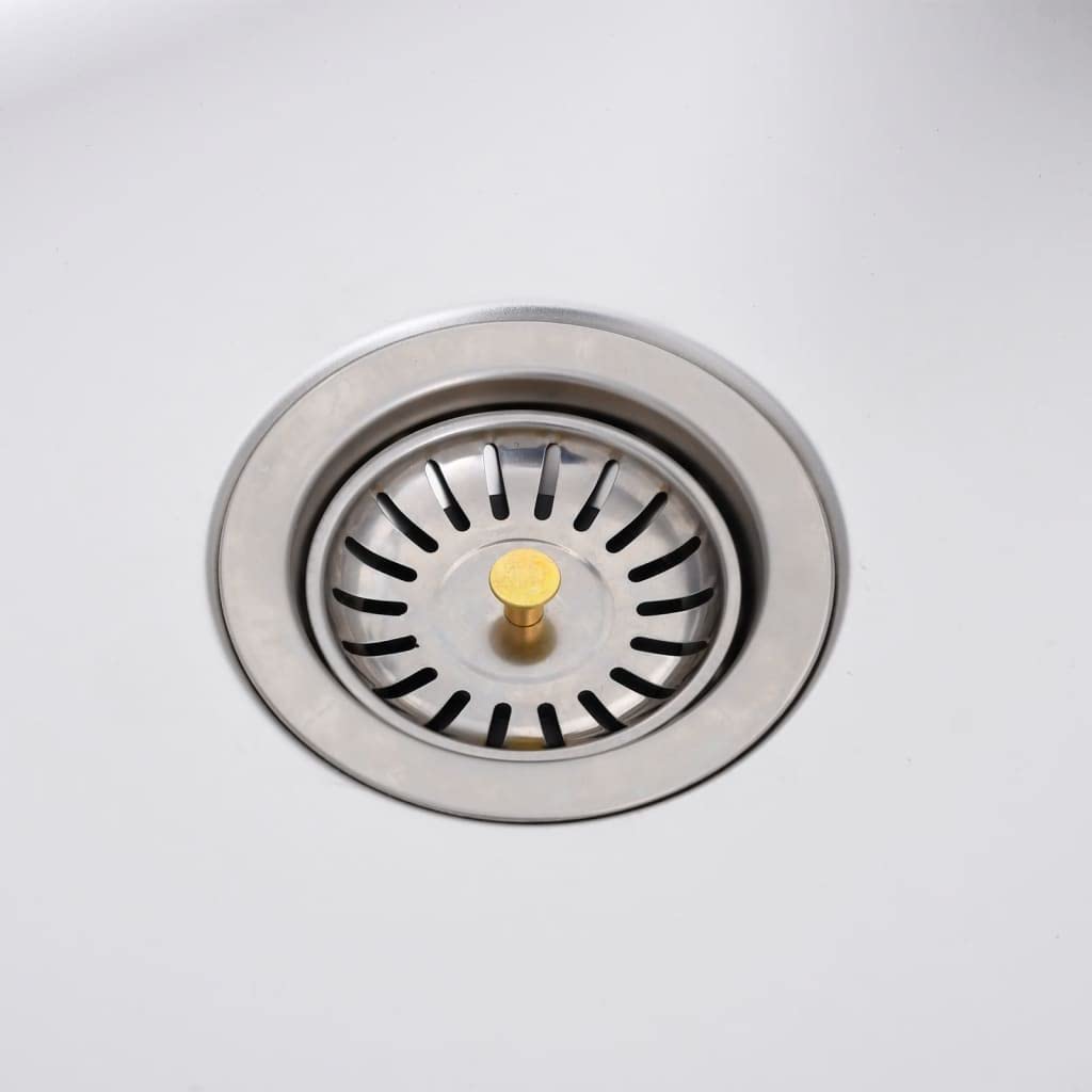 Fregadero de camping de acero inoxidable con doble lavabo, grifo y escurridor para exteriores, resistente a arañazos y golpes, apto para alimentos, repele la suciedad, fácil de limpiar, extraprofundo