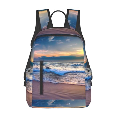 Sac à dos de voyage léger Serene Seaside Sunset pour vos escapades et trajets