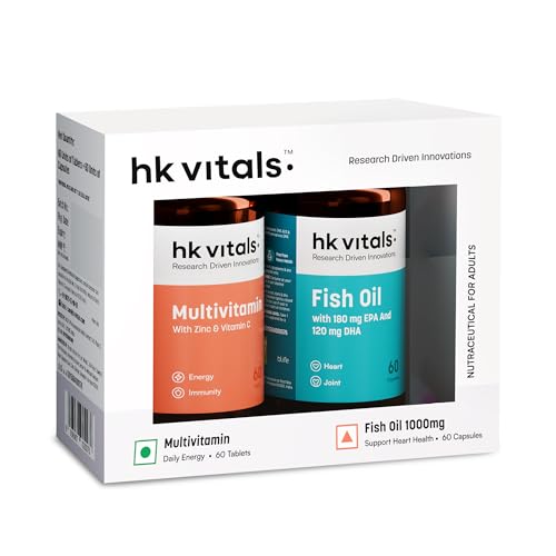 hk vitals Fish Oil and Multivitamin (60 Tablets Each) Combo Pack ...