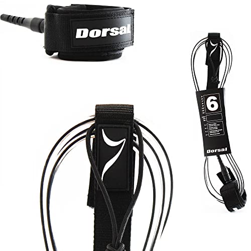 DORSAL Surf Leash for Surfboard Longboard Sup Leg Rope 9' Clear