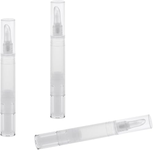 Lápiz de brillo de labios de maquillaje transparente, tubo de lápiz corrector vacío con cabezal de silicona, aplicadores de envases de aceite de