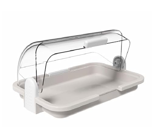 Vetrinetta 30x20 h14 vassoio WARM GRAY da portata banco cupola trasparente Contenitore Espositore per Alimenti Plastica Atossica per Hotel Ristoranti Hotel Ristoranti Bar B &B Catering Buffet.