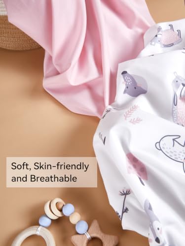 Image of Changing Pad Cover Set in Soft Jersey Material - Fits 32 inch /34''x16 Contoured Pad for Babies, Playful Animals