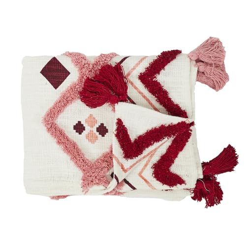 TXO0058 - Jete De Canape etnico Tufte 130 x 150 cm colore: rosa