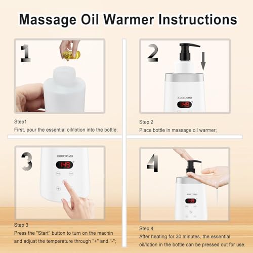 image for JOJOCOSMO Massage Oil Warmer Bottle Professional Massage Lotion Heater