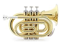 Classic Cantabile Brass TT-500 Bb-Taschentrompete Messing - Trompete im Taschenformat - Messing lackiert - Inklusive Mundstück und Koffer