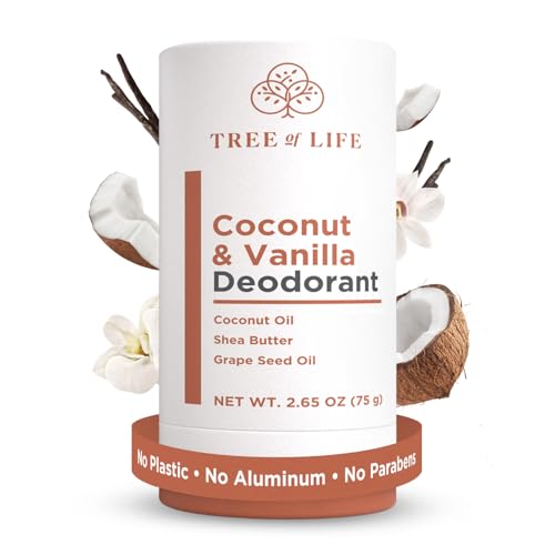 Tree of Life Beauty Coconut and Vanilla Aluminum Free Deodorant for Women - Nourishing Natural...