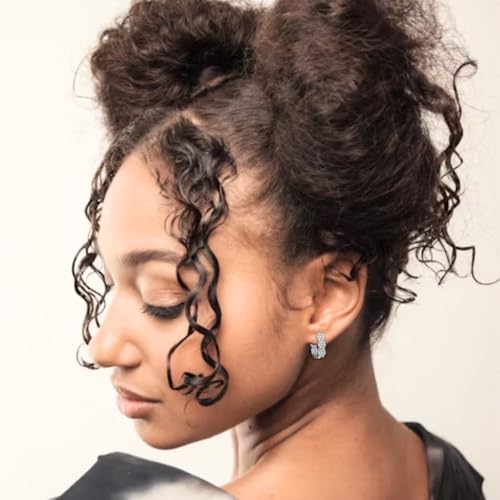 Moissanite Huggie Earrings for Women, Hinged Hoop Design with 10 Stones, Hypoallergenic 925 Sterling Silver, Everyday Jewelry4