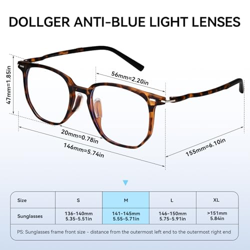 Image of Dollger Blue light Glasses for Women Men Oversized Anti Blue Light Blocking Glasses Frame Eye Strain Computer Eyewear