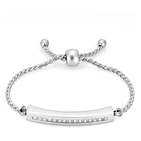 Hearbeingt Memorial Ashes Bracelet,Cremation Jewelry Urn Bracelet for Ashes Adjustable Classic Crystal Keepsake Bangle for Women(Silvery) Cover