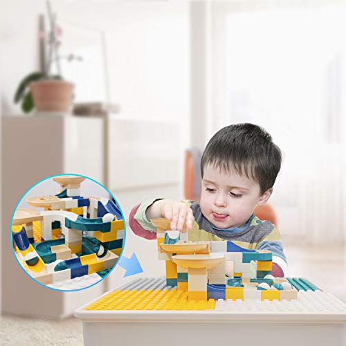 MODOO Kids Activity Table, Toddler Table and Chair Set with Storage, Play Table with 90 Pcs Building Blocks and Bricks Toy, Safety ABS Material Sand Table for Boys Girls Over 3 Years Old (Large) - Thumbnail 6