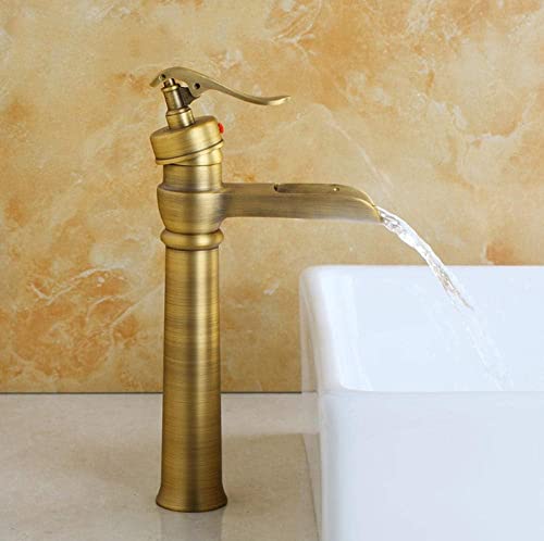 Mitigeur en laiton antique cascade pour lavabo rétro chic - 2
