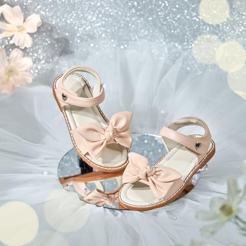 Image of ESTINE Toddler /Little Kid Girls Bow Open Toe Flat Evening Dress Sandals