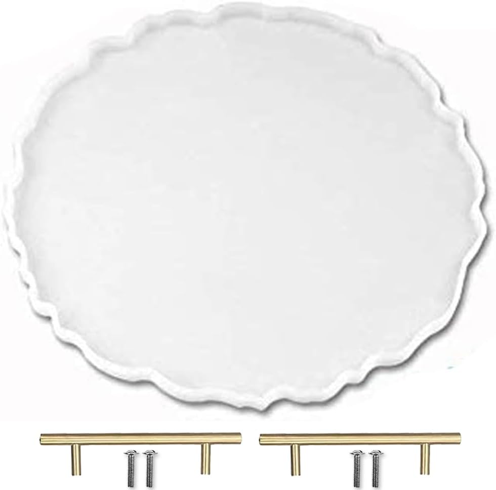 ResinWorld 13 inches Large Silicone Tray Mold, Big Geode Silicone Mold for Resin, Irregular Shaped Round Resin Geode Tray Molds for Making Resin Craft DIY Home Decoration