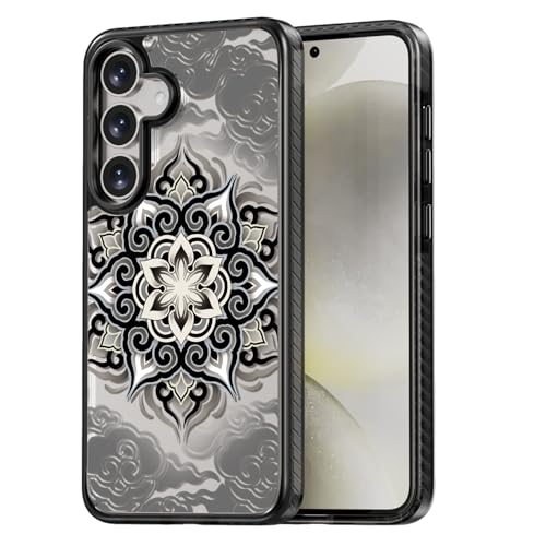 Rosarnnah for Samsung Galaxy S25 Case Aesthetic Black, Gray Mandala
