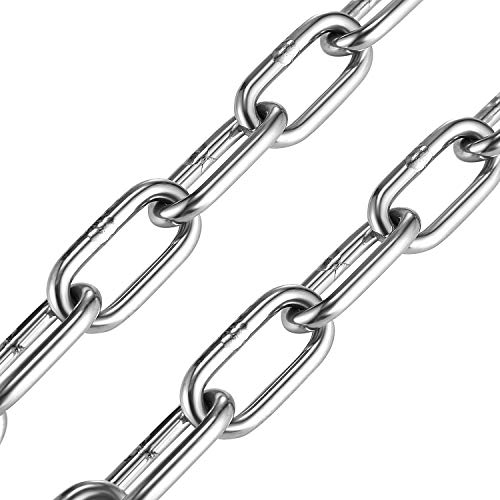 Mdairc Hammock Chain, Chain For Hanging Chair Stainless Steel Straight Link Chain , 800 Pound Load, With 2 Locking Snap Hooks, 2 Pcs Pack #TOP3