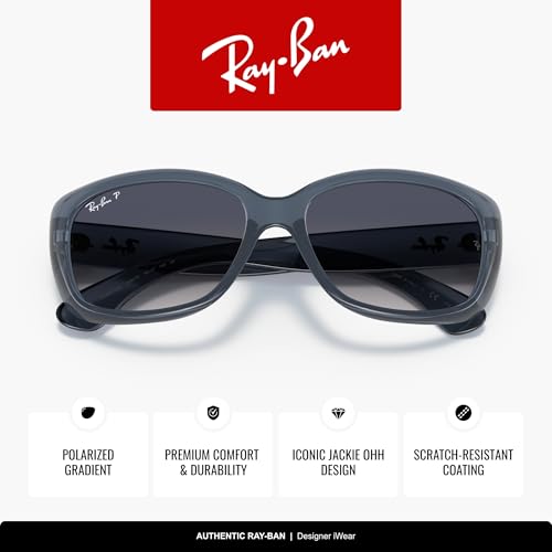Image of Ray-Ban RB4101 Jackie Ohh Square Sunglasses for Men for Women | In Havana, Transparent Violet & Transparent Blue. Polarized options available. Lightweight durable frame.