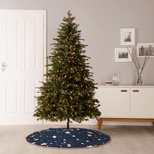 Jupe de sapin de Noël pour cacher le pied tapis épais bleu ciel - 8