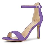 Hauteur du talon : 9,5 cm Allegra K Sandales à talon aiguille en daim pour femme, violet, 38 EU