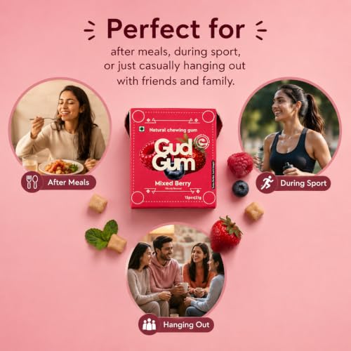 Image of Gud Gum- Natural, Plastic Free Chewing Gum -21g x 3 - Mini Pack of 3- No added artificial colours, flavours & sweeteners (3 Pack, Assorted)