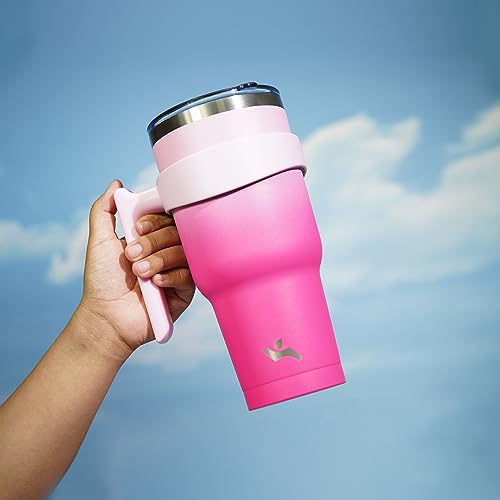 Image of Konokyo 30 oz Tumbler with Handle and Straw, Insulated Travel Mug