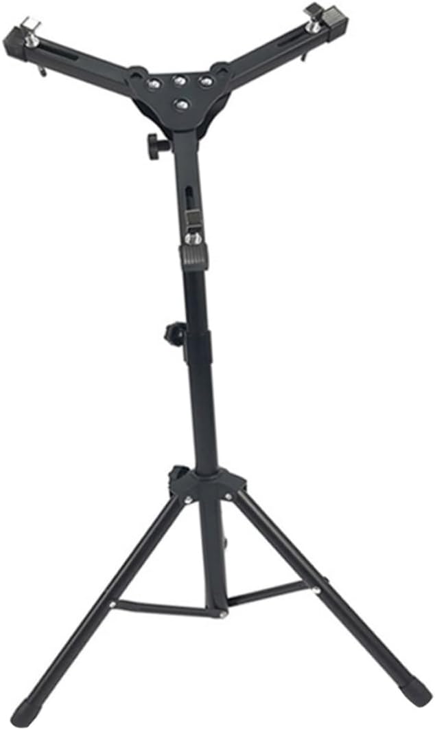 Adjustable Dumb Drum Stand Silent Snare Drum Holder Practice Pad Shelf Black Iron and Abs Material for Beginner Skill Training