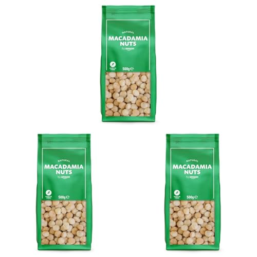 by Amazon - Nueces de macadamia, Sin Sal, 500g (Paquete de 3)