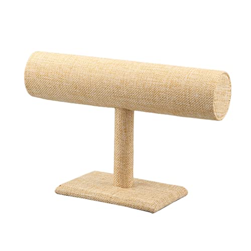 LABRIMP Jute Bracelet Display Stand 6X6X3.3 Inches Single Layer Jewelry Organizer Watch Holder Scratch Resistant for Home and Retail