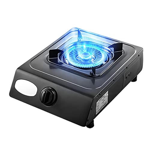 Aouoeeo Placa de Gas, Encimera de Gas, Cocina de Gas con Quemador Cocina de Gas con Quemador 5 2Kw Estufa de Metal Negra para el hogar para cocinar en el Escritorio Portátil con