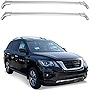 AUXMART Roof Rack Cross Bars Fit for Nissan Pathfinder 2013-2021 & Pathfinder Hybrid 2014, 150LBS Silver Rooftop Luggage Rack Camping Snowboard Canoe Gear Fishing Pole Bike, Aluminum Cargo Carrier Bar