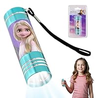 SRV Hub Frozen LED Torch, Children's Xmas Torch, Super Bright LED Aluminium Torches, Girls Nightlight with Lanyard for Travel, Blue Kids Flashlight Christmas Gifts 3+ Years Size - 8.7cm