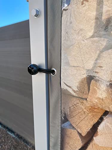 QUICK STAR Wetterschutzwand PVC transparent 174x173cm für Kaminholzunterstand XXL 185x70x185cm