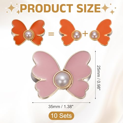 Hebillas de cintura ajustables para jeans juego de tensores de mariposa rosa 3