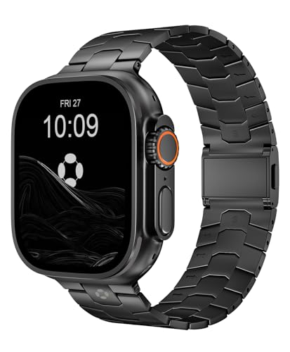 Image of AGIS02 Titanium Band for Apple Watch Ultra 3 /2 /1 Band 49mm & Series 11 /10 46mm, Grade 5 Titanium Ultra Watch Band for Men with DLC Coating, Durable and Lightweight iWatch Metal Strap