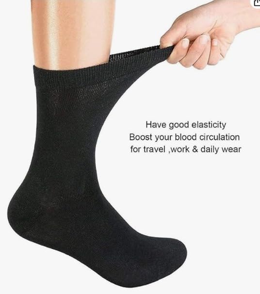 Image of Pure Cotton And Smell Free Men & Women Regular Formal Black Calf length combo Socks Anti-Slip | Sweat Absorbent | School socks | office socks | Sports | Running & Hiking