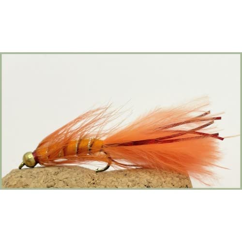 Lot de 12 leurres de pêche à la mouche - Orange -...