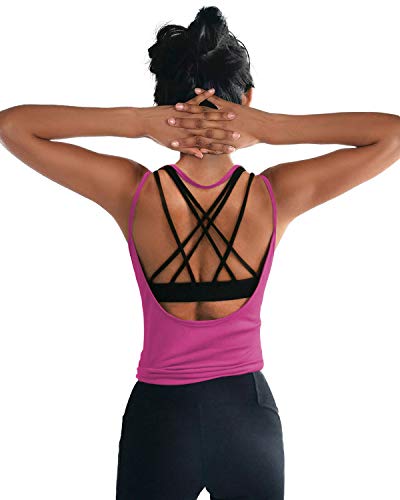 Image of OYANUS Womens Summer Workout Tops Backless Yoga Shirts Open Back Tank Tops