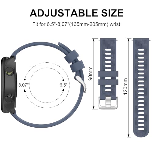 Image of Tobfit Straps Compatible with Garmin Vivoactive 5 /3,Venu Sq /Venu Watch Band for Women Men, 20mm Soft Silicone Sport Strap for Garmin Vivoactive 3 /5, Vivomove HR, Forerunner 245 /645 Music