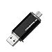 16GB USB Flash Drive USB C + USB A Dual Type C Memory Stick 2-in-1 Thumb Drive Jump Drive for Photos/Videos/Files (16GB)