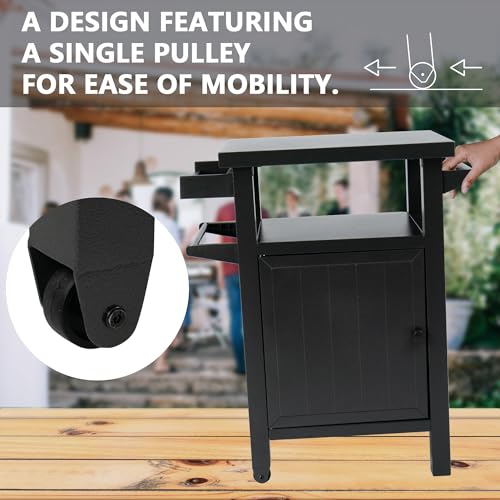 Kozyard-BBQ-Grill-Storage-CartBin-Grill-Carts-Outdoor-Storage-Cabinet-with-Wheels-Metal-Grill-Table-Kitchen-Dining-Table-Cooking-Prep-BBQ-Table-for-Patio-Island-Home-Party-Bar-Grey Kozyard BBQ Grill Storage CartBin Grill Carts Outdoor Storage Cabinet with Wheels Metal Grill Table Kitchen Dining Table Cooking Prep BBQ Table for Patio Island Home Party Bar Grey