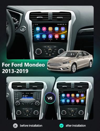 Pantalla de coche con Carplay inalámbrico para Ford Mondeo 2013-2019, Android Auto y Mirror Link 2