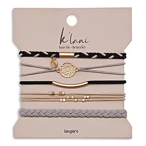 K'lani Hair Tie Bracelets for Women - Elastic Hair Bands That Double as Stylish Jewelry - Inspire - Medium