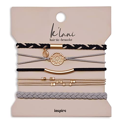 K'lani Hair Tie Bracelets for Women - Elastic Hair Bands That Double as Stylish Jewelry - Inspire - Medium