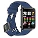 Smartwatch Inteligentny zegarek, Fitness Tracker z termometrem do pomiaru temperatury ciała, Tlen krwi, ciśnienie krwi, pulsometr, Inteligentny zegarek dla mężczyzn i kobiet Android iOS,Blue