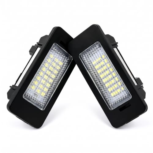 Judsocu 2 PCS Car LED License Plate Light Kit, 12V 6500K High-brightness WaterproofLights LED Tag Lamps Assembly, Compatible with BMW 1/3/5/X Series E90 91 92 93 E39 E60 E70 E61E72 (White)