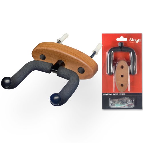 Stagg Support mural universel en bois pour guitare - Les Beatles, Paul McCartney, John Lennon, RIngo Starr, George Harrison Stagg Support mural universel en bois pour guitare