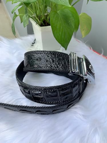 Genuine crocodile hornback leather skin belts buckle for men, real alligator Men's belt, strap width 1.57".3