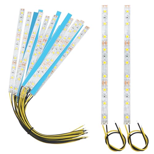 YIXISI 15 Stücke 150mm VorDrahtete LED Streifen, 2335 SMD LED, 12-18V LED Streifen, Modellbau Led Beleuchtung, Gelb